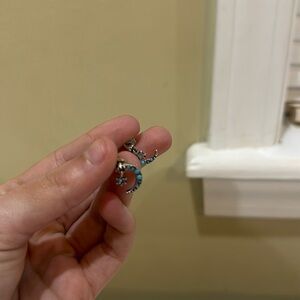 pura vida crescent star studs blue